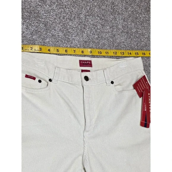 Chaps Denim Womens Corduroy Pants Vintage Ivory Stretch St Leg Size 6 NWT 286 - Picture 4 of 8